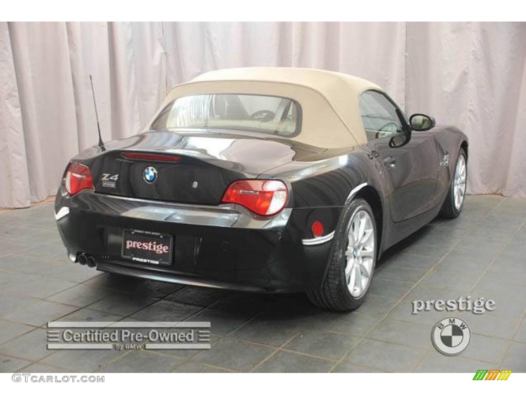 2006 Z4 3.0i Roadster - Jet Black / Beige photo #2