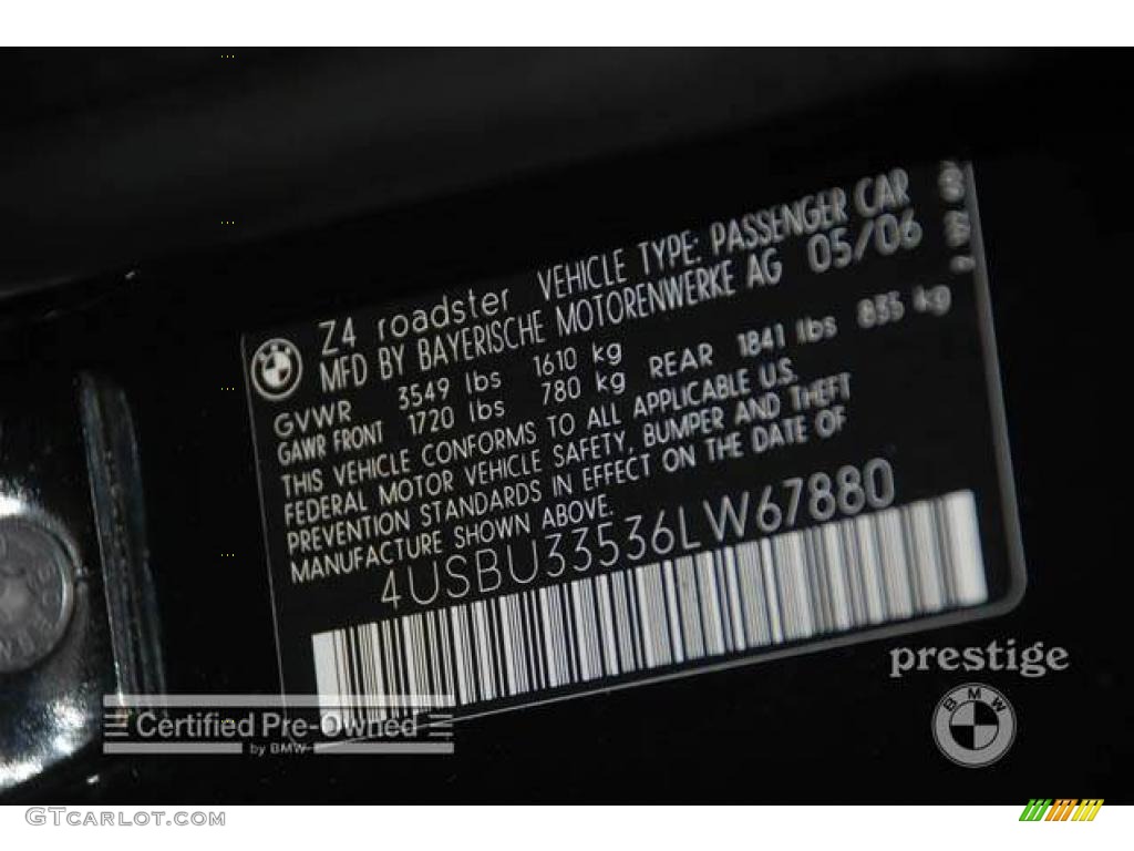 2006 Z4 3.0i Roadster - Jet Black / Beige photo #6