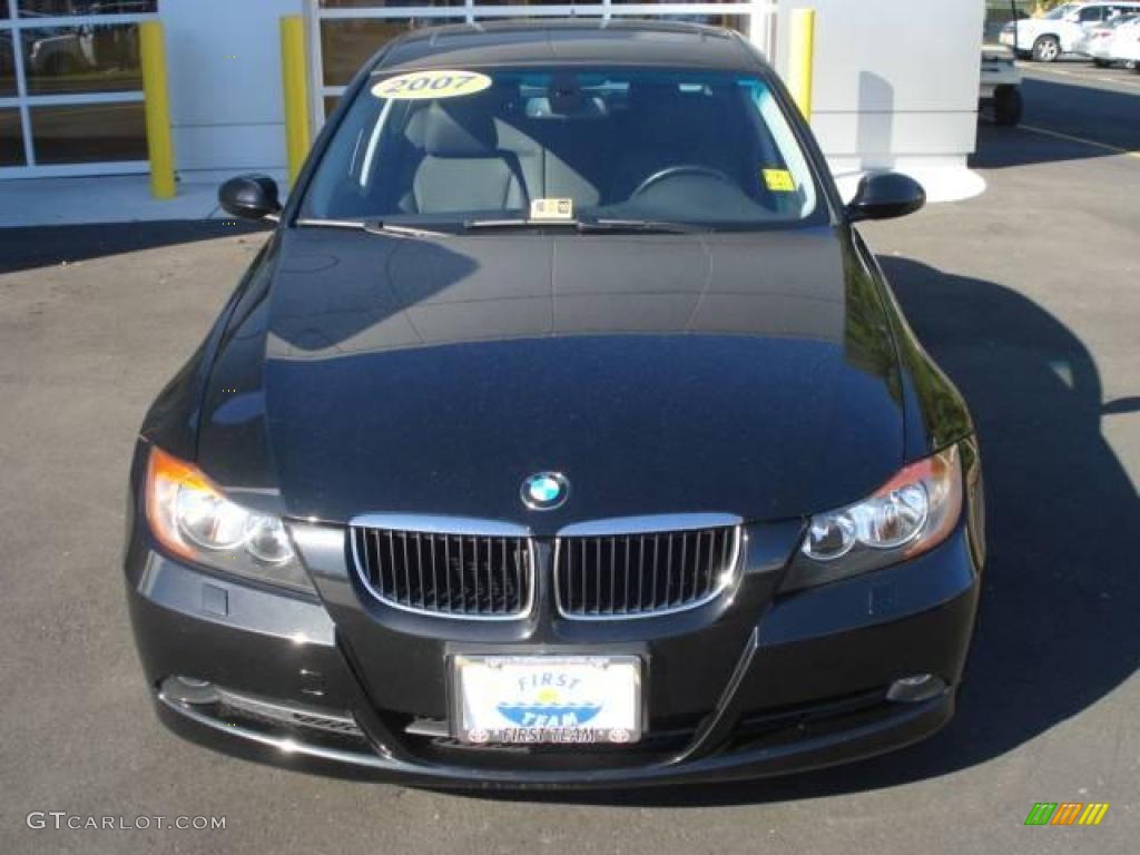 2007 3 Series 328xi Sedan - Jet Black / Black photo #7