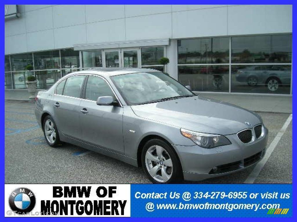 2007 5 Series 530i Sedan - Silver Grey Metallic / Grey photo #1