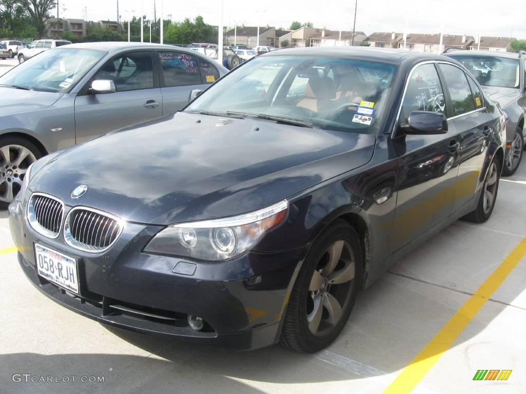 2007 5 Series 530i Sedan - Monaco Blue Metallic / Auburn photo #1