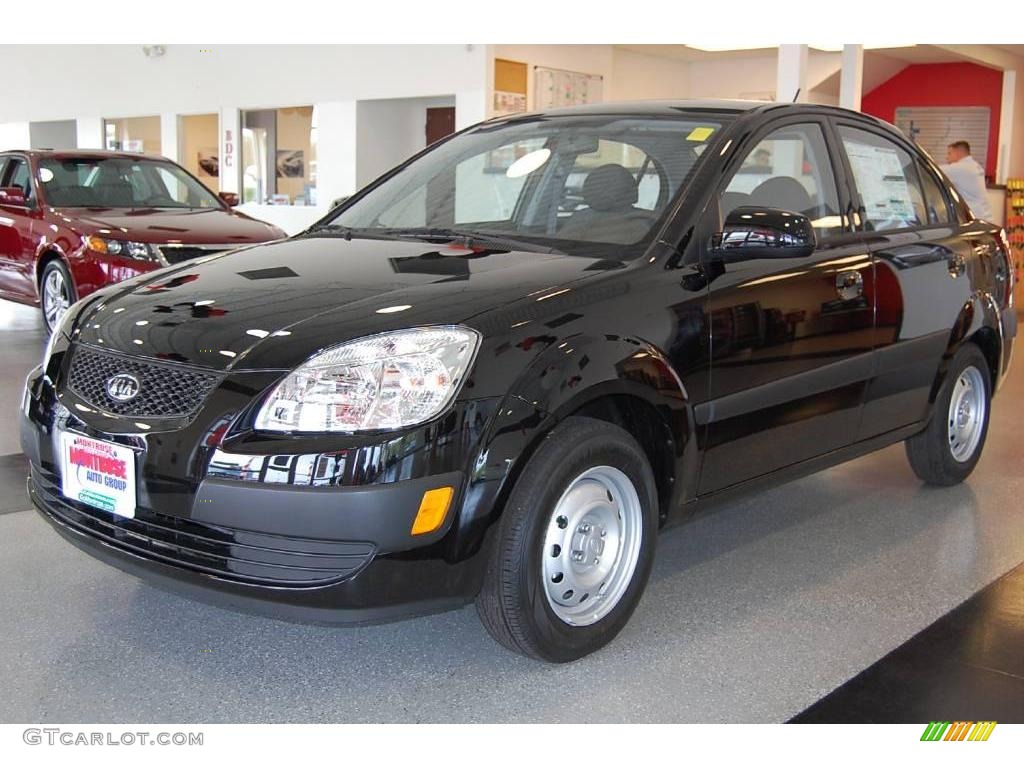 2009 Rio Sedan - Midnight Black / Gray photo #2