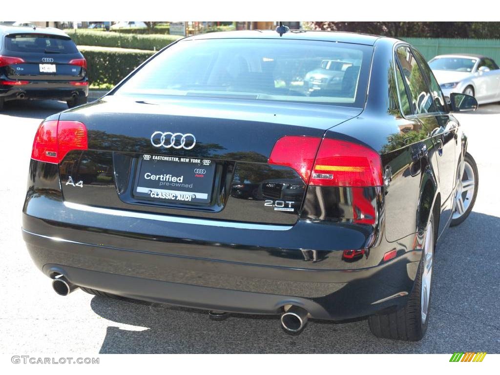 2007 A4 2.0T quattro Sedan - Brilliant Black / Ebony photo #4