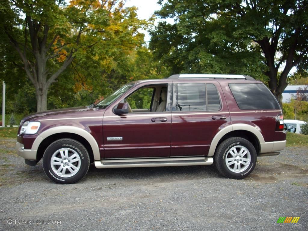 2007 Explorer Eddie Bauer 4x4 - Dark Cherry Metallic / Camel photo #2