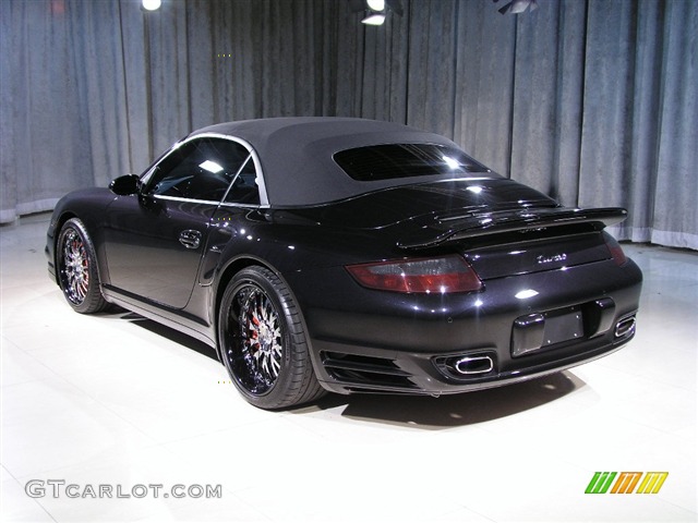 2008 911 Turbo Cabriolet - Basalt Black Metallic / Black/Terracotta photo #3