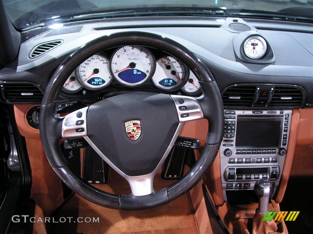 2008 Porsche 911 Turbo Cabriolet Black/Terracotta Dashboard Photo #194566