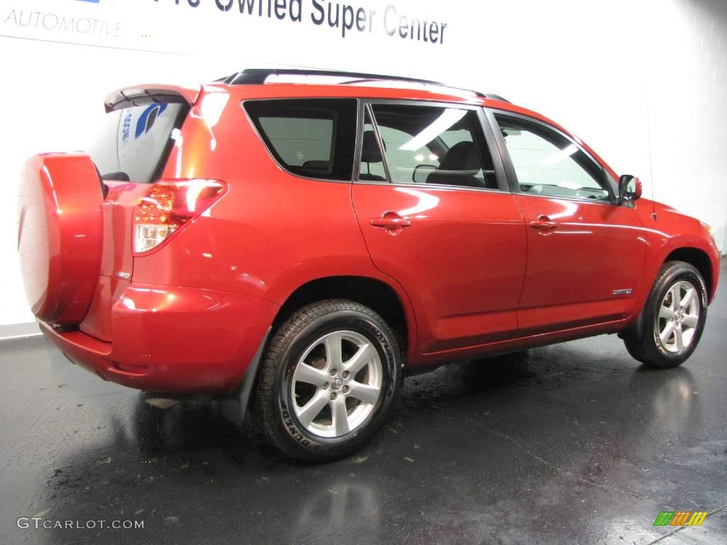 2007 RAV4 Limited 4WD - Barcelona Red Pearl / Ash Gray photo #4