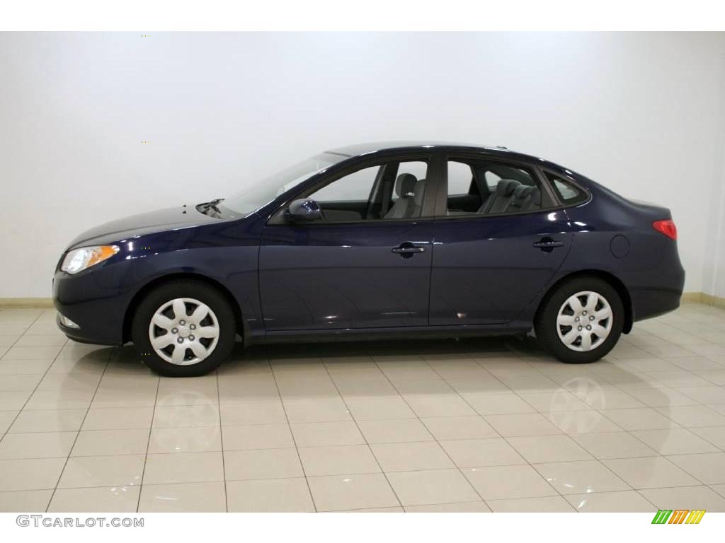 2008 Elantra GLS Sedan - Regatta Blue Metallic / Gray photo #4