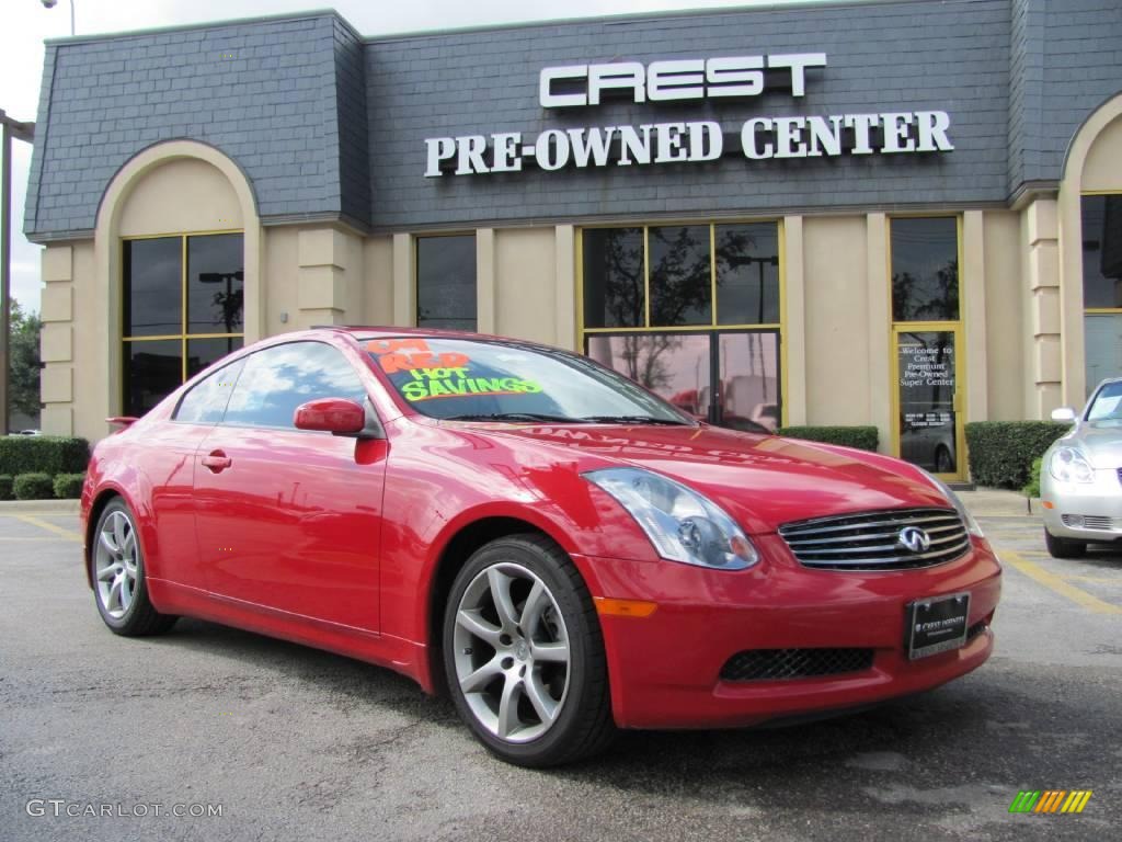 2004 G 35 Coupe - Laser Red / Beige photo #1