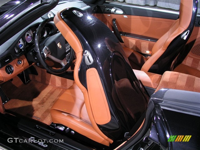 Black/Terracotta Interior 2008 Porsche 911 Turbo Cabriolet Photo #194608