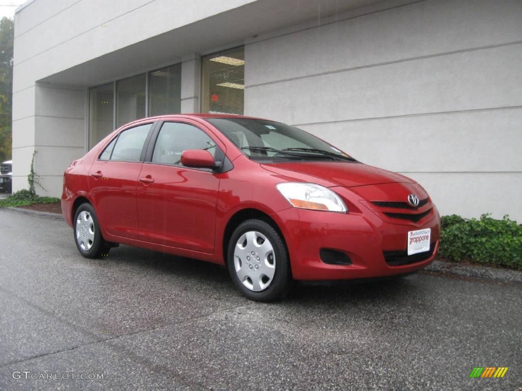 2007 Yaris Sedan - Absolutely Red / Dark Charcoal photo #1