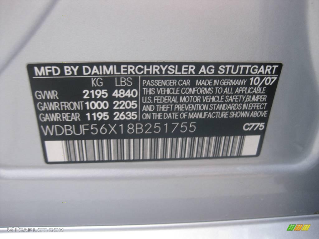 2008 E Color Code 775 for Iridium Silver Metallic Photo #19469421