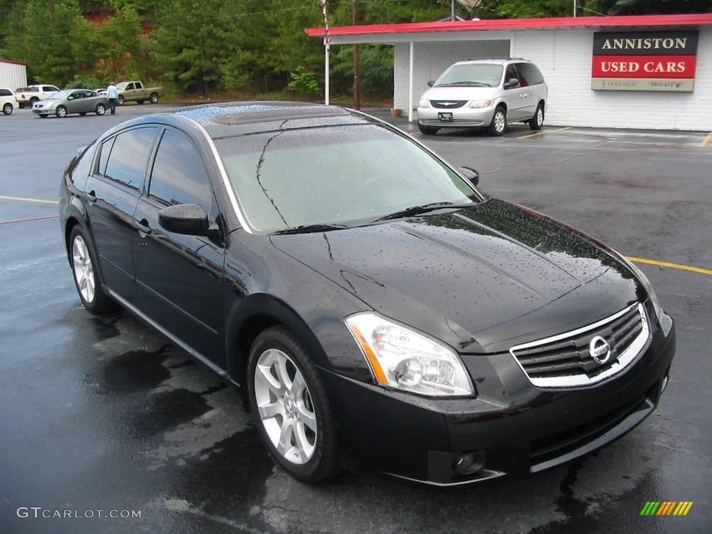 2008 Maxima 3.5 SE - Super Black / Charcoal Black photo #24