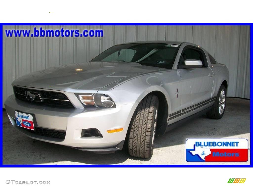 2010 Mustang V6 Premium Coupe - Brilliant Silver Metallic / Charcoal Black photo #1