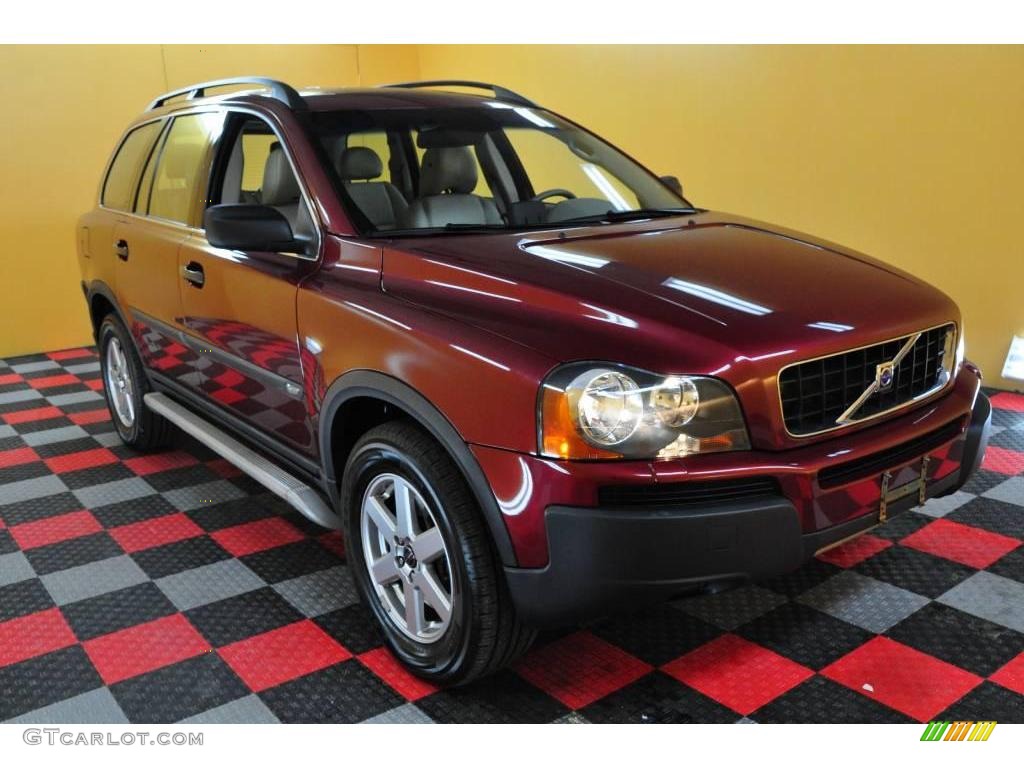 2005 XC90 2.5T AWD - Ruby Red Metallic / Taupe/Light Taupe photo #1