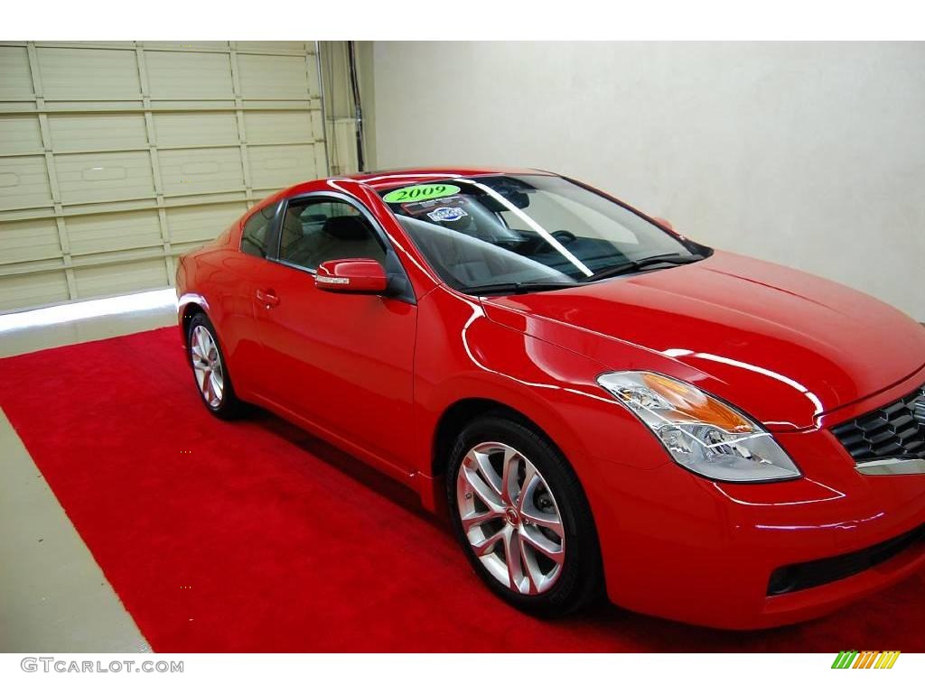 2009 Altima 3.5 SE Coupe - Code Red Metallic / Charcoal photo #14