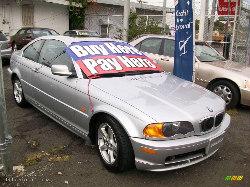 2001 3 Series 325i Coupe - Titanium Silver Metallic / Black photo #2