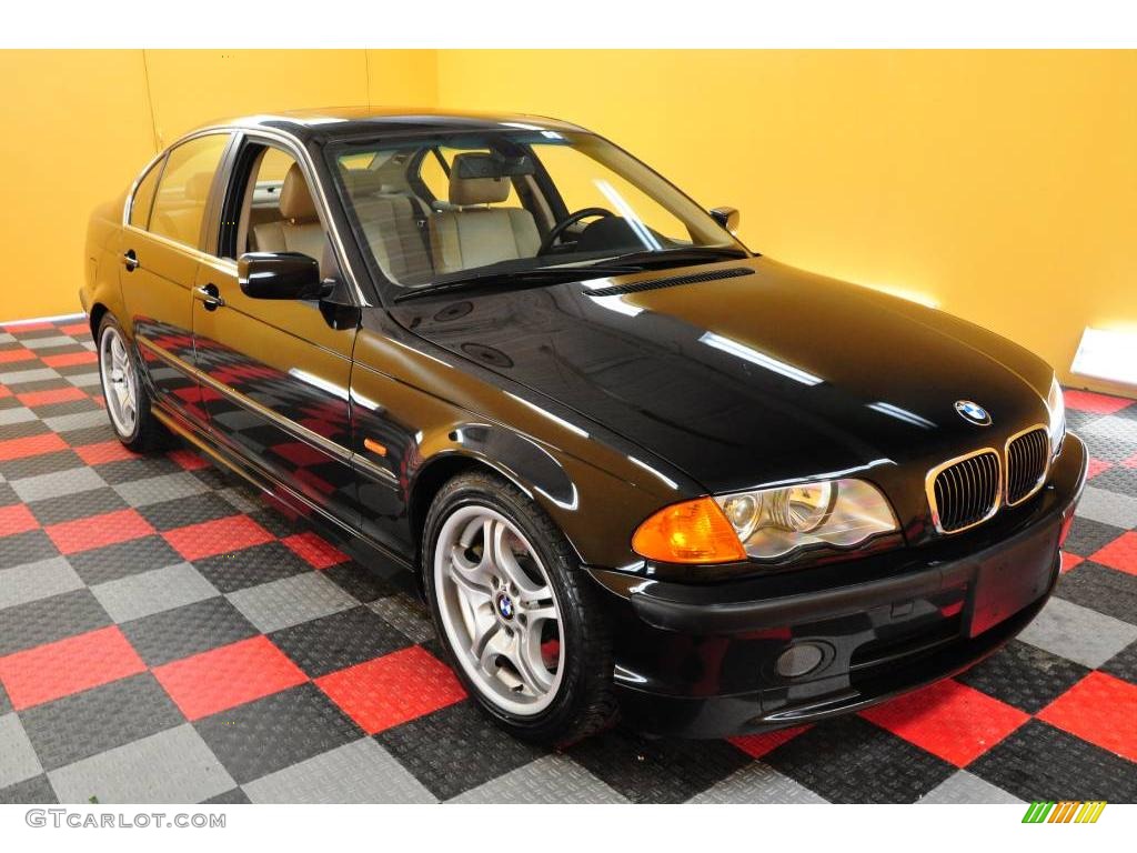 2001 3 Series 330i Sedan - Jet Black / Sand photo #1