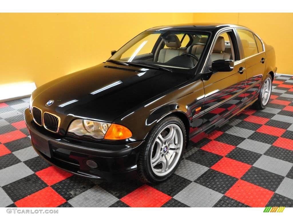 2001 3 Series 330i Sedan - Jet Black / Sand photo #3