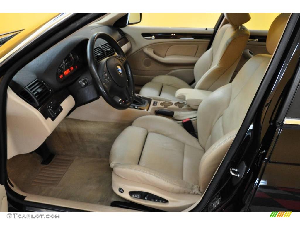 2001 3 Series 330i Sedan - Jet Black / Sand photo #12