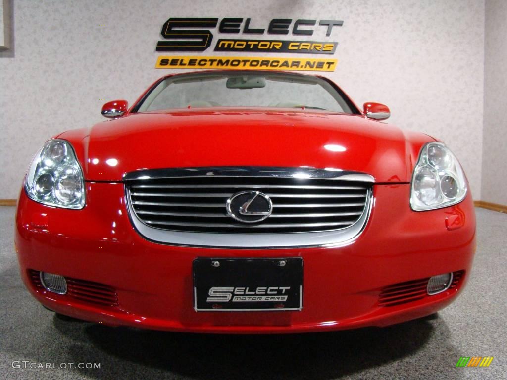 2002 SC 430 - Absolutely Red / Ecru photo #2