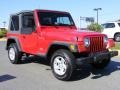 2000 Flame Red Jeep Wrangler SE 4x4  photo #2