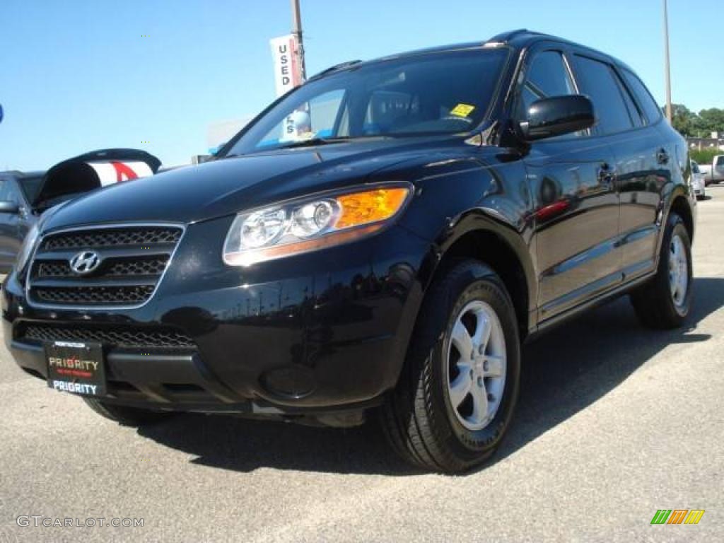 2007 Santa Fe GLS - Ebony Black / Gray photo #1