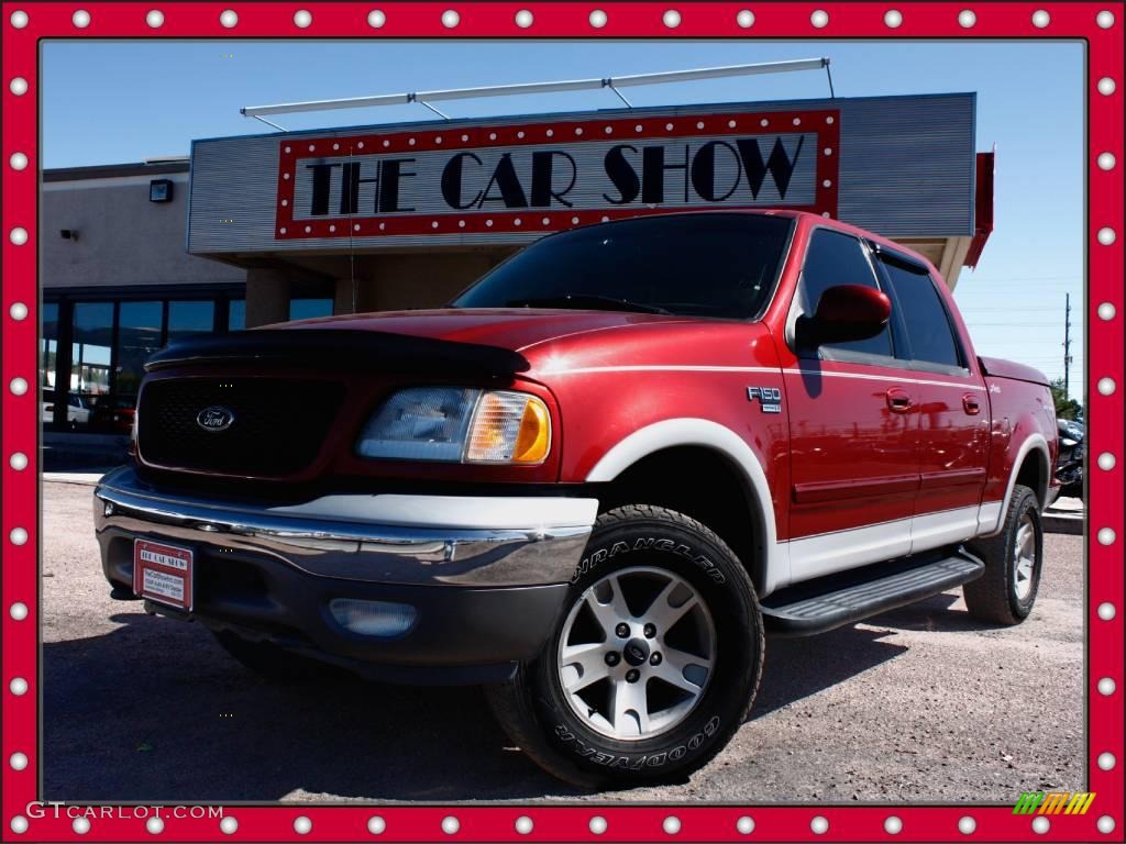 2002 F150 XLT SuperCrew 4x4 - Toreador Red Metallic / Medium Graphite photo #1