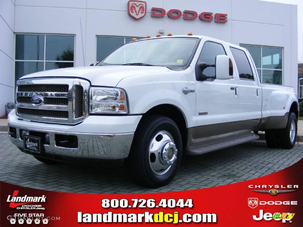 2007 F350 Super Duty King Ranch Crew Cab Dually - Oxford White / Castano Brown Leather photo #1