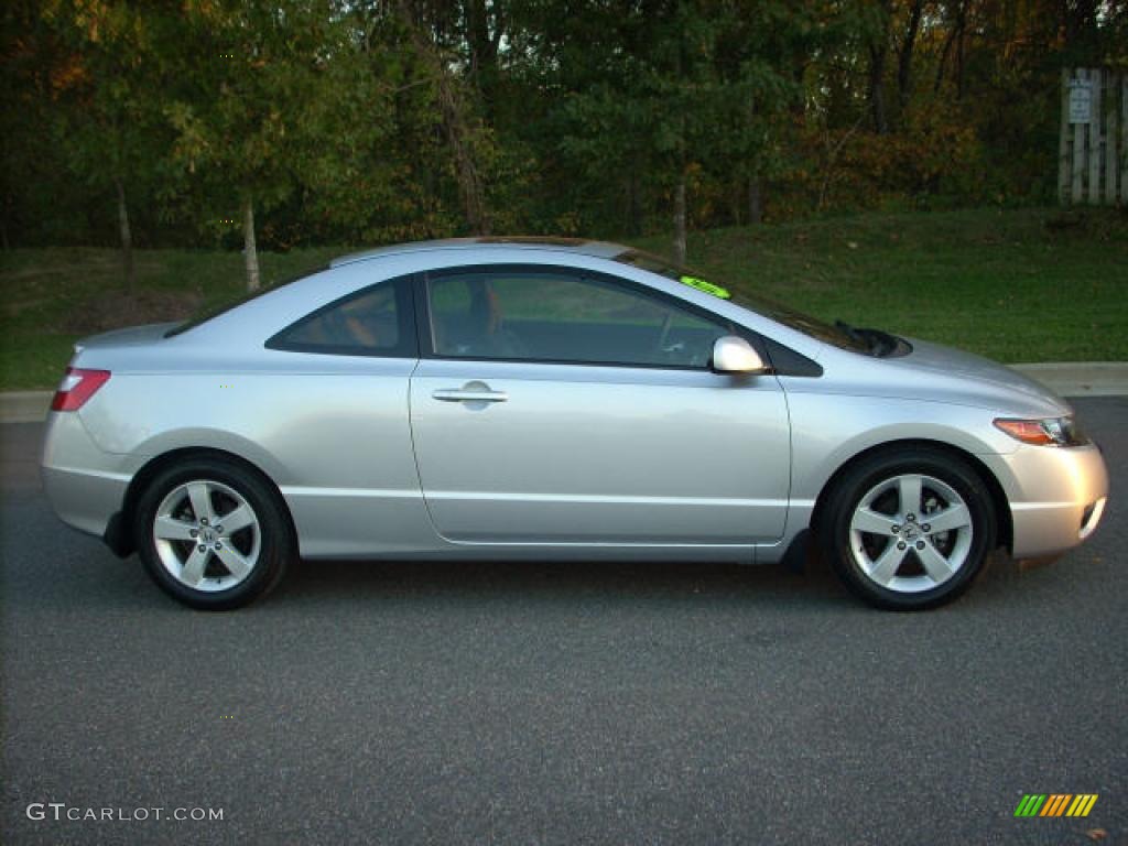 2007 Civic EX Coupe - Alabaster Silver Metallic / Black photo #2