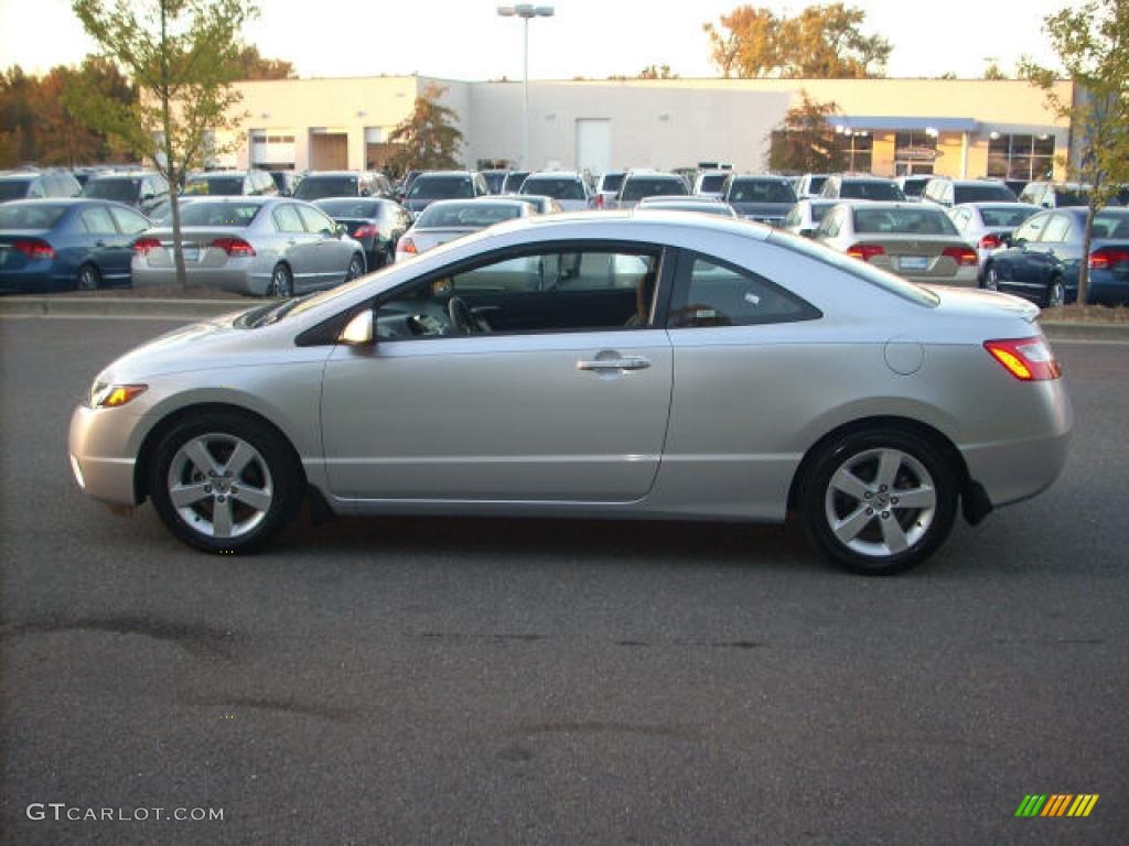 2007 Civic EX Coupe - Alabaster Silver Metallic / Black photo #6