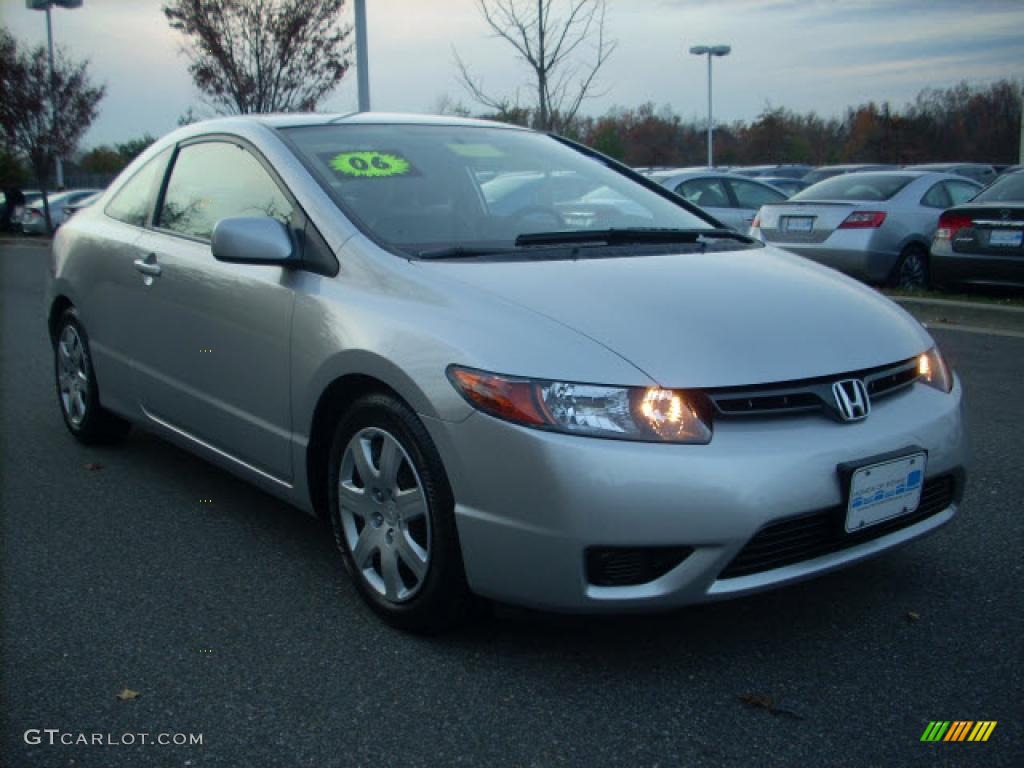 2006 Civic LX Coupe - Alabaster Silver Metallic / Gray photo #1