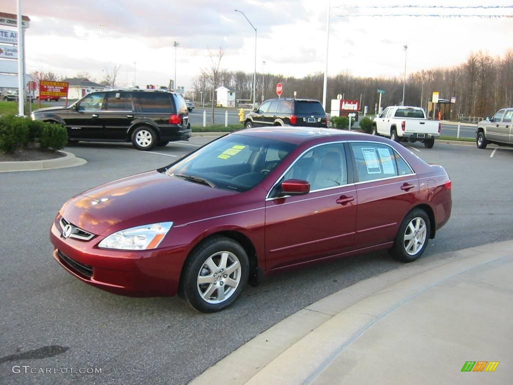 2005 Accord EX-L V6 Sedan - Redondo Red Pearl / Gray photo #8