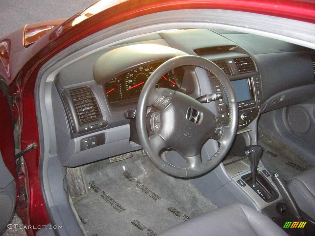 2005 Accord EX-L V6 Sedan - Redondo Red Pearl / Gray photo #15