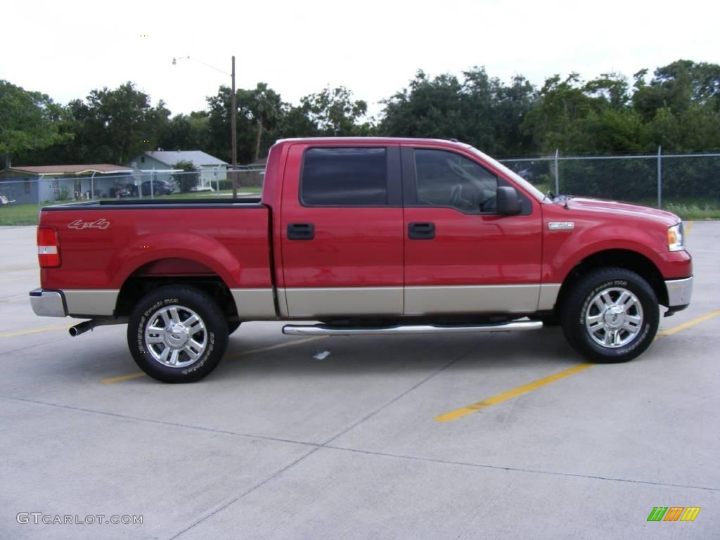 2008 F150 XLT SuperCrew 4x4 - Redfire Metallic / Tan photo #2