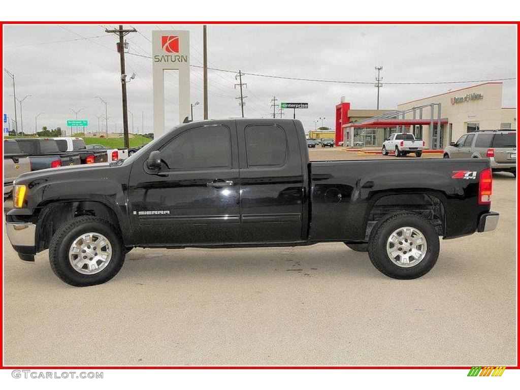 2008 Sierra 1500 SLE Extended Cab 4x4 - Onyx Black / Ebony photo #2