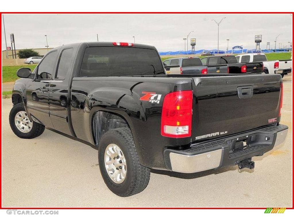 2008 Sierra 1500 SLE Extended Cab 4x4 - Onyx Black / Ebony photo #3