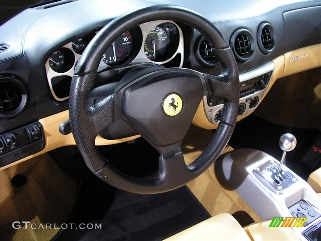 2003 Ferrari 360 Spider Tan Steering Wheel Photo #195575