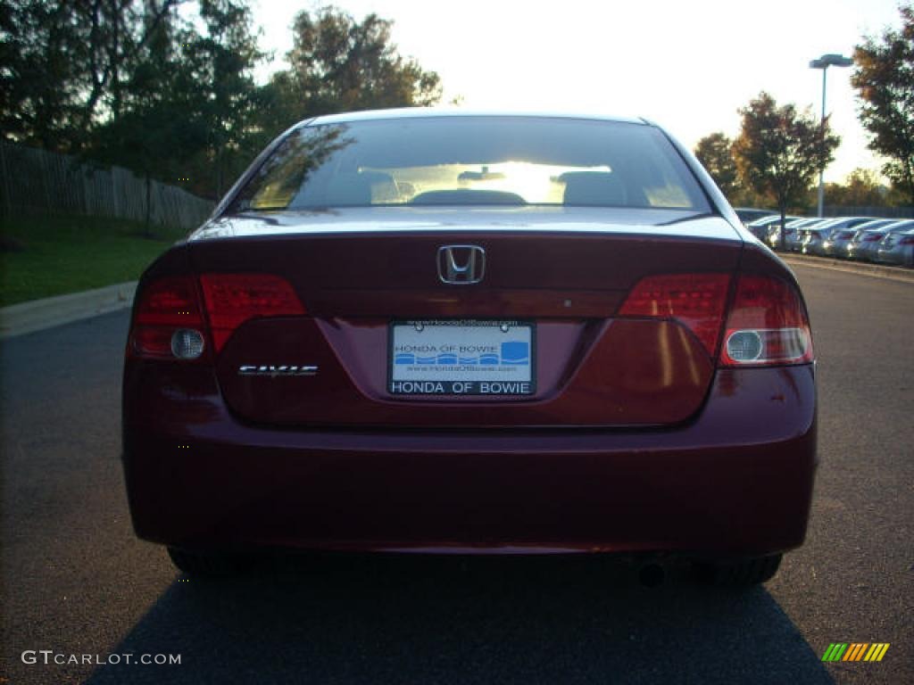 2007 Civic LX Sedan - Tango Red Pearl / Ivory photo #4