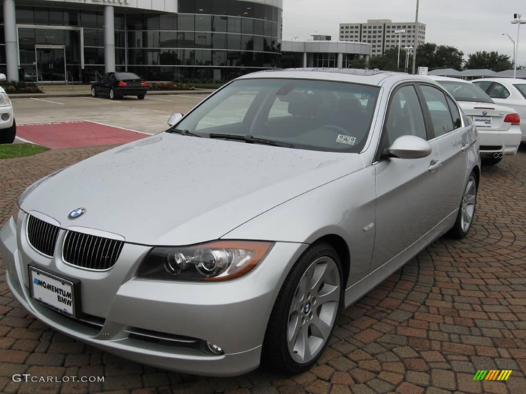 2007 3 Series 335i Sedan - Titanium Silver Metallic / Black photo #3