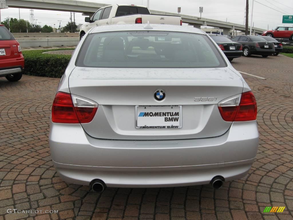 2007 3 Series 335i Sedan - Titanium Silver Metallic / Black photo #6