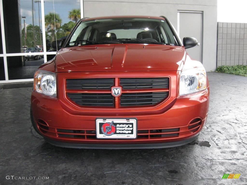 2008 Caliber SE - Sunburst Orange Pearl / Dark Slate Gray photo #3