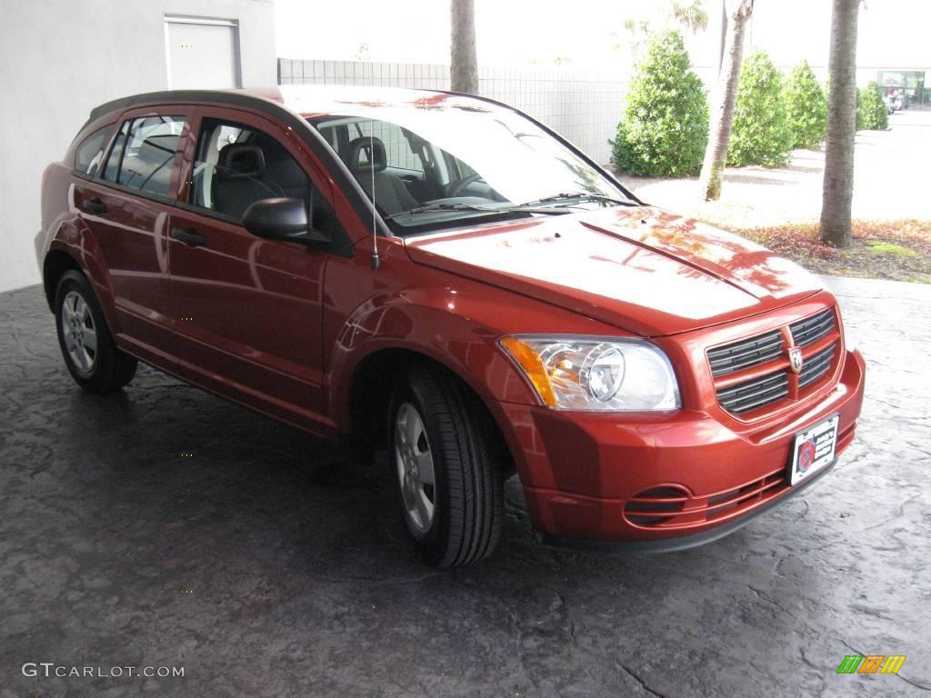 2008 Caliber SE - Sunburst Orange Pearl / Dark Slate Gray photo #4