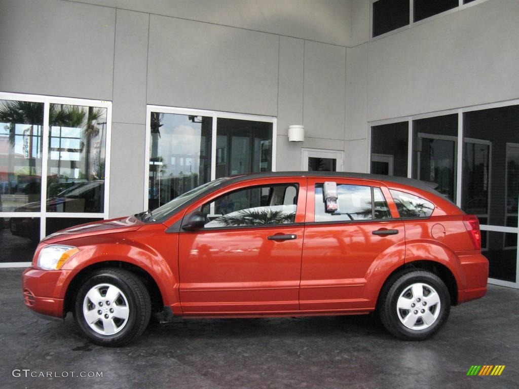 2008 Caliber SE - Sunburst Orange Pearl / Dark Slate Gray photo #6