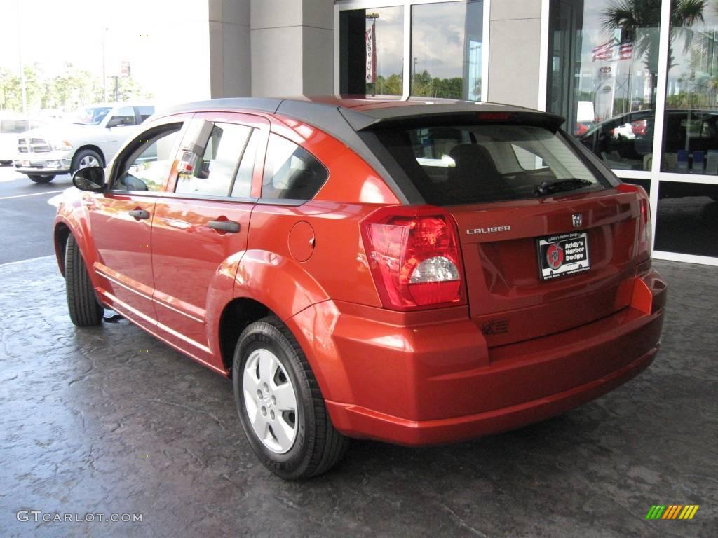 2008 Caliber SE - Sunburst Orange Pearl / Dark Slate Gray photo #7