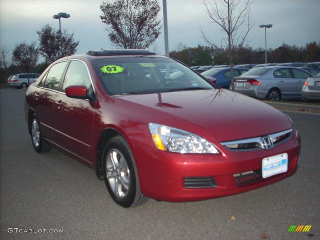 2007 Accord EX Sedan - Moroccan Red Pearl / Gray photo #1