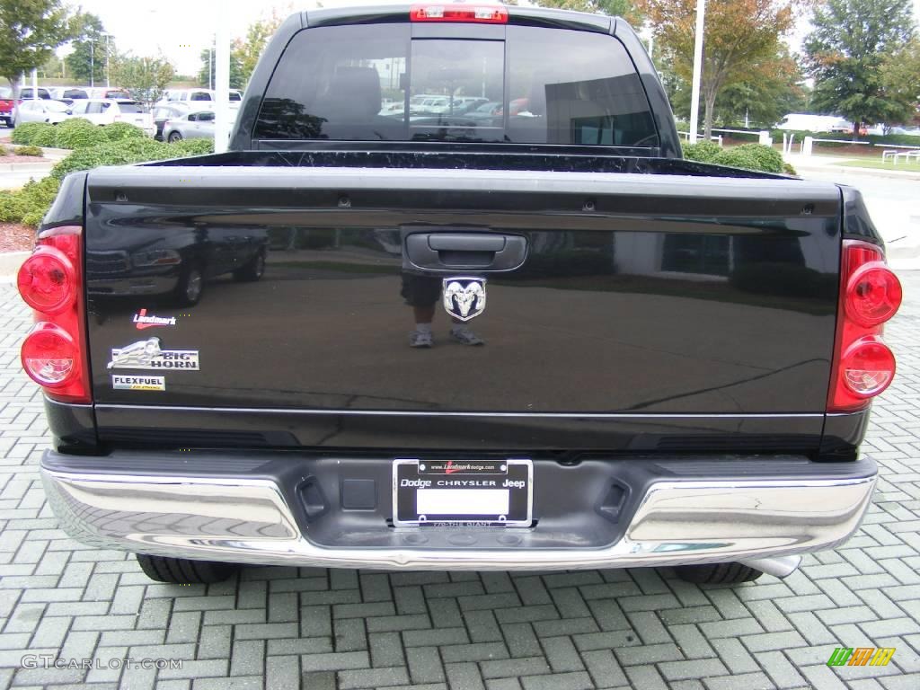 2008 Ram 1500 Big Horn Edition Quad Cab - Brilliant Black Crystal Pearl / Khaki photo #4