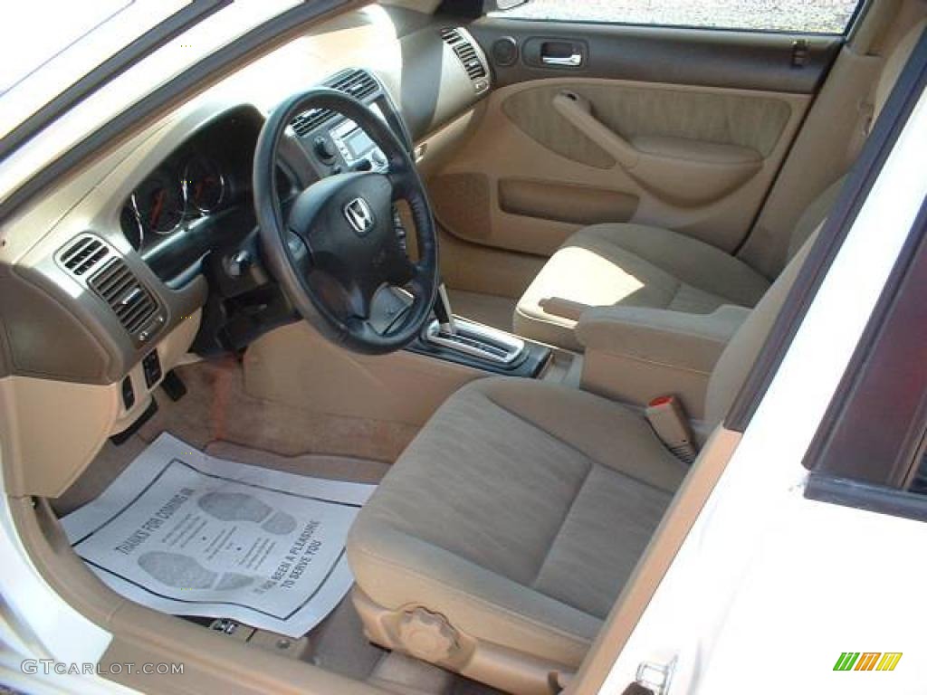 2005 Civic LX Sedan - Taffeta White / Ivory photo #6