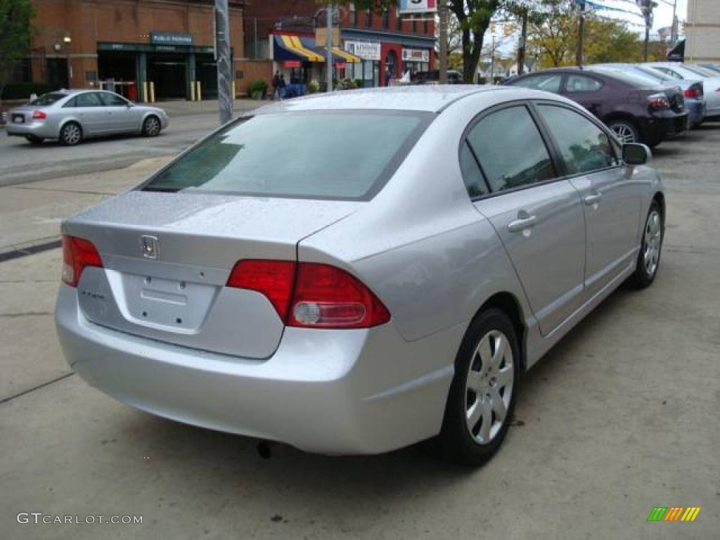 2007 Civic LX Sedan - Alabaster Silver Metallic / Gray photo #4