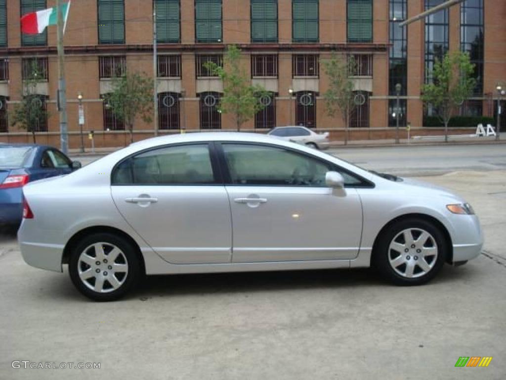 2007 Civic LX Sedan - Alabaster Silver Metallic / Gray photo #5